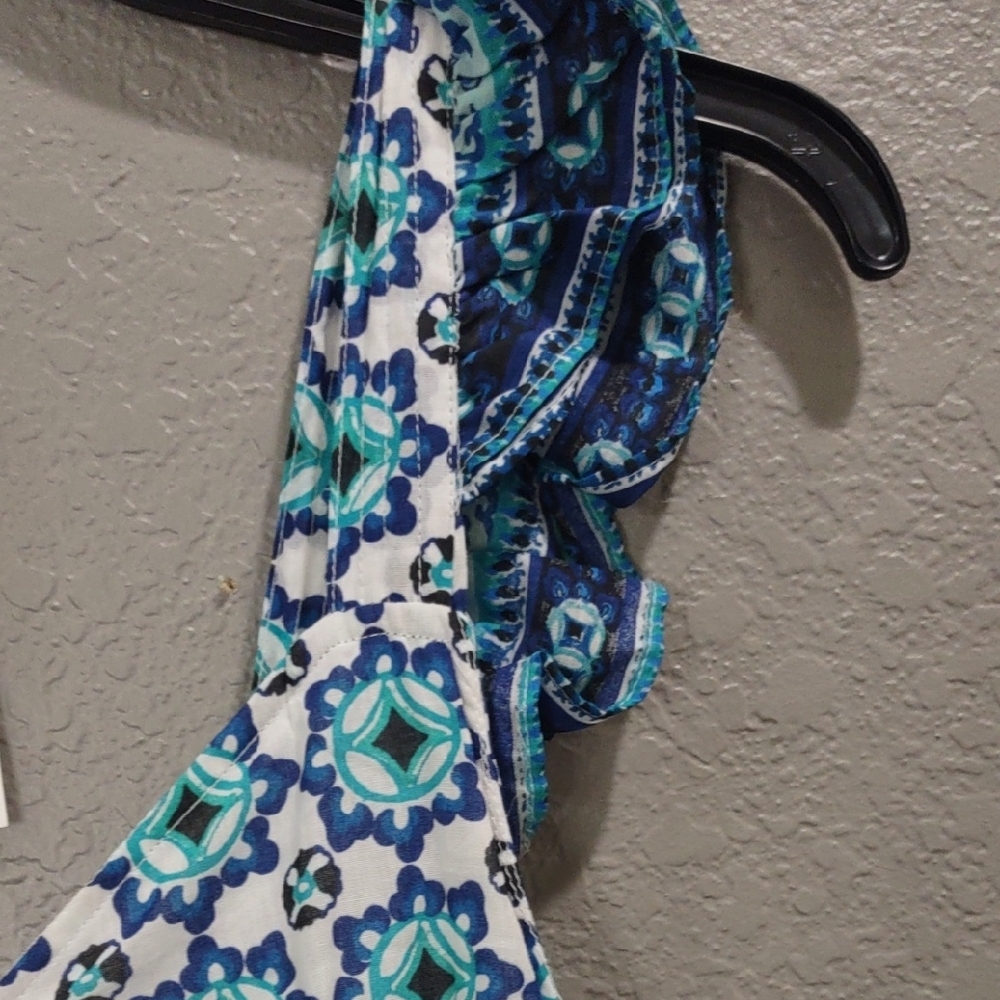 LUCKY BRAND Floral Blue and White Sleeveless Dress - Picture 5 of 17